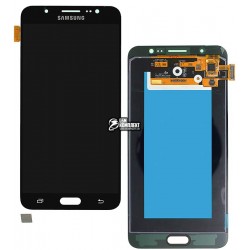 Дисплей для Samsung J710F Galaxy J7 (2016), J710FN Galaxy J7 (2016), J710H Galaxy J7 (2016), J710M Galaxy J7 (2016), чорний, з сенсорним екраном (дисплейний модуль), оригінал (PRC)