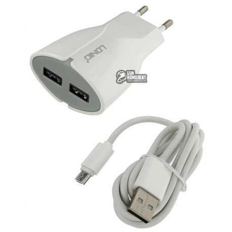 Сетевое зарядное устройство Ldnio A2271 c Micro USB 5V/2.1A 2USB