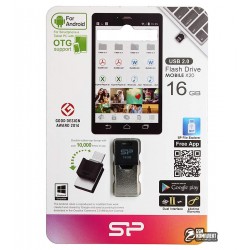 Флешка 16Gb, Silicon Power, USB + OTG MicroUsb