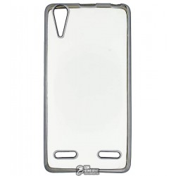 Чехол защитный для Lenovo A6000/K3/A6010 силиконовый, прозрачный, черная рамка