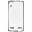 Чохол для Lenovo A6000, A6010, K3 (K30-T), K3 (K30-W), силіконовий, прозорий, чорний колір рамка