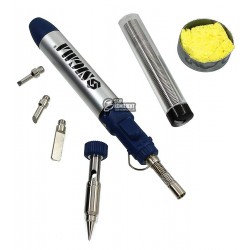 Газовый паяльник Sigma с пьезоподжигом и сменными насадками