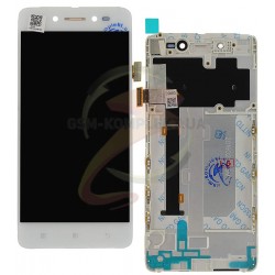 Дисплей для Lenovo S90, білий, з рамкою, з сенсорним екраном (дисплейний модуль)