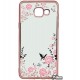 Чехол защитный Secret Garden Swarovski для Samsung Galaxy A510, A5 (2016), силиконовый, Rose Gold рамка, розовый цветок