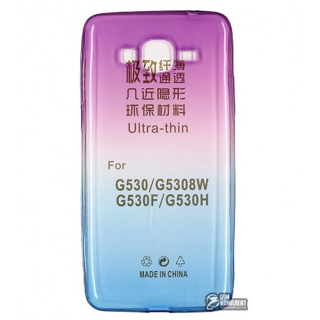 Чехол накладка 2 COLOR for Samsung Galaxy G530 Grand Prime/ G531 Violet, силиконовый, золотой