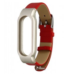 Браслет для Xiaomi Mi Band 2, пластиковый, с кожаным ремешком, красный Браслет для Xiaomi Mi Band 2, пластиковый, с кожаным ремешком, красный
