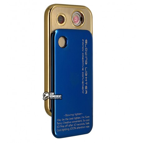 Зажигалка электроимпульсная Kupica KC03, синий + золото