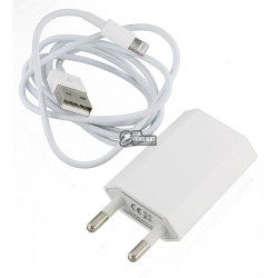 Зарядное устройство для мобильных телефонов (сетевое+ Lightning кабель) для iPhone