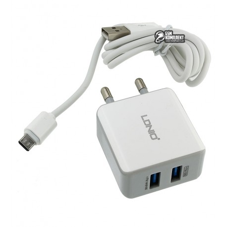 Сетевое зарядное устройство Ldnio DL-AC-200 c Micro USB 5V/2.1A (обновленная упаковка)