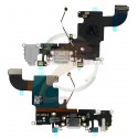 Шлейф для iPhone 6S, коннектора наушников, коннектора зарядки, серый, с компонентами, с микрофоном
