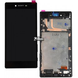 Дисплей для Sony E6833 Xperia Z5+ Premium Dual, E6853 Xperia Z5+ Premium, E6883 Xperia Z5+ Premium Dual, чорний, з рамкою, з сен