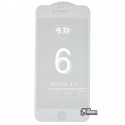 Защитное стекло 4D Glass для iPhone 6, iPhone 6S, 3D, 0,3 мм 9H, белое (29157)