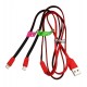 Combo кабель HOCO UPL10 , Lightning+Lightning , червоний
