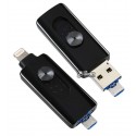 Флешка 32 Gb, Baseus Obsidian X2, USB3.0 + microUSB + Lightning