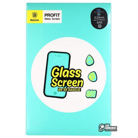 Захисне скло BASEUS Silk printing 3D Anti Blue Tempered Glass IPhone 6/6S 0.23мм , чорний