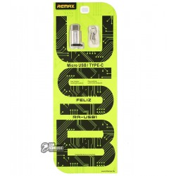 Переходник с Micro-USB (female) на Type-C (male), REMAX Feliz RA-USB1