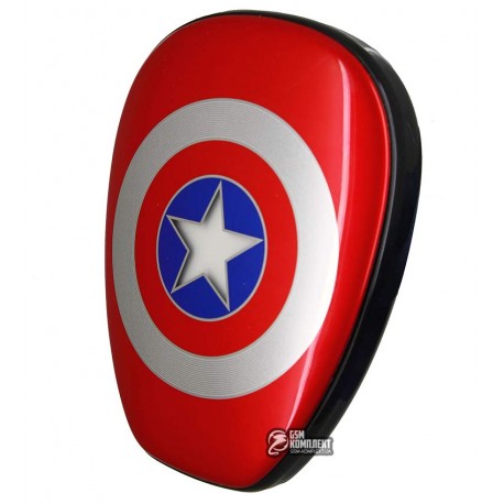 Power Bank (портативная батарея) Marvel Captain America 12000 mAh, USB выход 5V 1A/2A, с фонариком, черный + красный