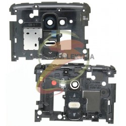 Середня частина корпусу для LG G2 D800, G2 D801, G2 D802, G2 D803, G2 D805, LS980, чорна, з кнопкою ввімкнення, зі склом камери