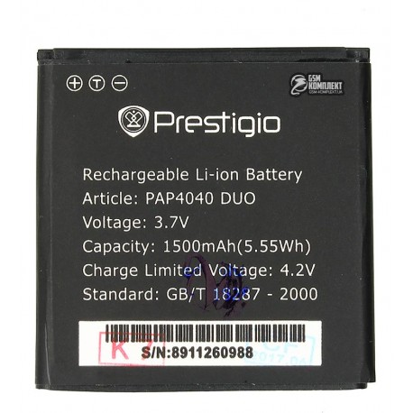 Аккумулятор (акб) для Prestigio MultiPhone 4040 Duo, (Li-ion 3.7V 1500mAh)