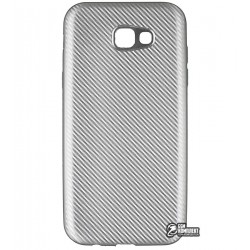 Чехол для Samsung A720 Galaxy A7 (2017), силиконовый, карбон