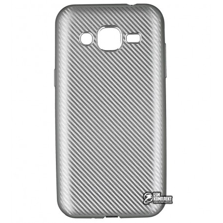 Чехол защитный для Samsung J200 Galaxy J2, силиконовый, карбон