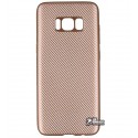 Чехол для Samsung G950 Galaxy S8, силиконовый, карбон, розовое золото