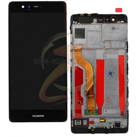 Дисплей для Huawei P9, чорний, з сенсорним екраном (дисплейний модуль),з рамкою