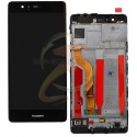 Дисплей для Huawei P9, чорний, з тачскріном, з рамкою, (лого для Huawei), High quality, EVA-L09 (Single SIM); EVA-L19, EVA-L29 (Dual SIM)