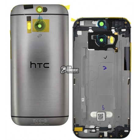 Задняя панель корпуса для HTC One M8, серая