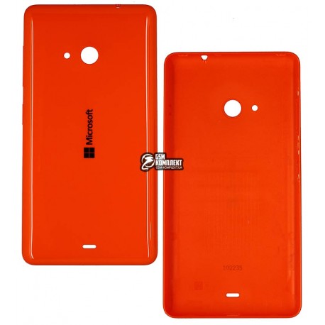 Задняя панель корпуса для Microsoft (Nokia) 535 Lumia Dual SIM, оранжевая, с боковыми кнопками