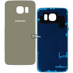 Задня панель корпусу для Samsung G920F Galaxy S6, золотистий колір, 2.5D, оригінал (PRC)