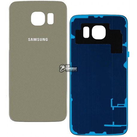 Задняя панель корпуса для Samsung G920F Galaxy S6, золотистая, 2.5D, original (PRC)