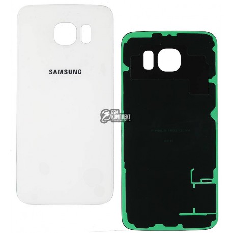Задняя панель корпуса для Samsung G920F Galaxy S6, белая, 2.5D, original (PRC)