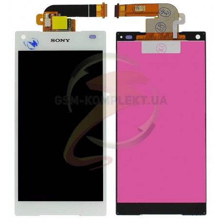 Дисплей для Sony E5803 Xperia Z5 Compact, E5823 Xperia Z5 Compact, белый, с сенсорным экраном (дисплейный модуль),high-copy