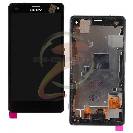 Дисплей для Sony D5803 Xperia Z3 Compact Mini, D5833 Xperia Z3 Compact Mini, чорний, з сенсорним екраном (дисплейний модуль),з 