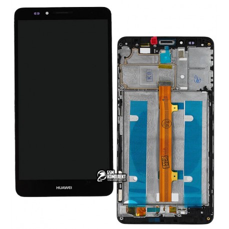 Дисплей для Huawei Ascend Mate 7, черный, с сенсорным экраном (дисплейный модуль),с рамкой