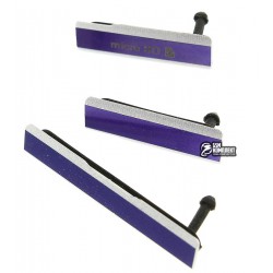 Боковая заглушка для Sony C6902 L39h Xperia Z1, C6903 Xperia Z1, C6906 Xperia Z1, C6943 Xperia Z1, полный комплект, фиолетовая