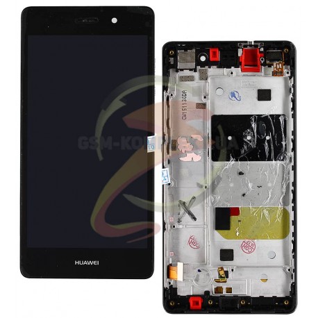 Дисплей для Huawei P8 Lite (ALE L21), чорний, з передньою панеллю, з сенсорним екраном (дисплейний модуль)