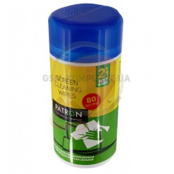 Влажные салфетки 2в1 Patron для оргтехники 80шт #F4-007