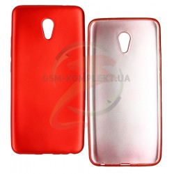 Чехол защитный для Meizu M5 Note, матовый силиконовый, красный