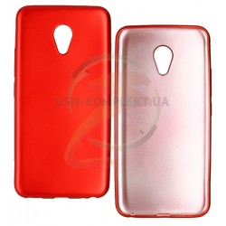 Чехол защитный для Meizu M5, матовый силиконовый, красный