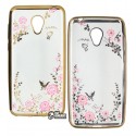 Чохол для Meizu M2 Mini, Secret Garden Swarovski, силіконовий, рожевий колір рамка