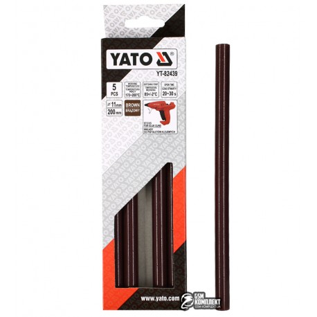 Термоклей коричневый Yato YT-82439, D 11.2 мм, длинна 20 см, 5 шт