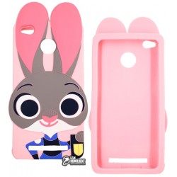 Чехол защитный 3D Кролик для Xiaomi RedMi 3s / Pink