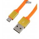 Кабель Micro-USB - USB, Ldnio LS09, плоский, 1 метр, 2.1A