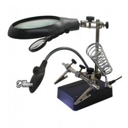 Держатель для плат с линзой MG16129-С, подставка для пальника с подсветкой Держатель для плат с линзой MG16129-С, подставка для пальника с подсветкой