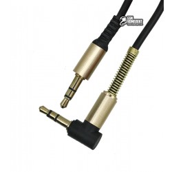Aux Cable 3.5 * 3.5 боковой 1м силиконовый, карбон,  в коробке
