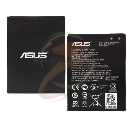 Аккумулятор для Asus ZenFone Go (ZC500TG), Li-Polymer, 3,8 В, 2000 мАч, #C11P1506