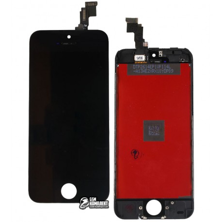 Дисплей iPhone 5C, чорний, з сенсорним екраном (дисплейний модуль),з рамкою, original (PRC)