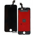 Дисплей iPhone 5C, чорний, з сенсорним екраном (дисплейний модуль), з рамкою, оригінал (PRC)